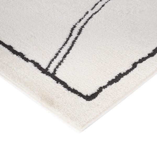 HomeRoots 4' Striped Wool Area Rug in Ivory, Gray & Black – Hand-Woven Artisan Design for Cozy Spaces 8' X 10' 571010