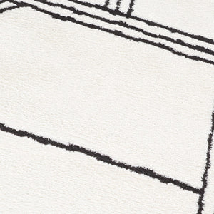 HomeRoots 4' Striped Wool Area Rug in Ivory, Gray & Black – Hand-Woven Artisan Design for Cozy Spaces 9' X 12' 571011
