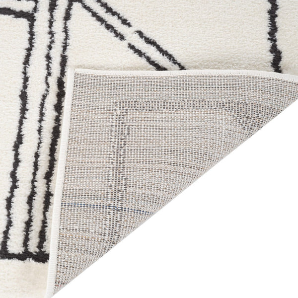 HomeRoots 4' Striped Wool Area Rug in Ivory, Gray & Black – Hand-Woven Artisan Design for Cozy Spaces 9' X 12' 571011
