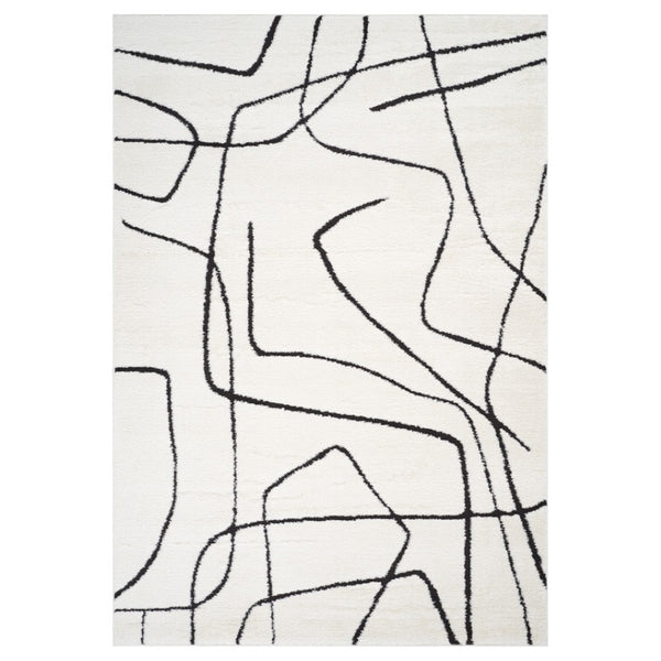 HomeRoots 4' Striped Wool Area Rug in Ivory, Gray & Black – Hand-Woven Artisan Design for Cozy Spaces 9' X 12' 571016