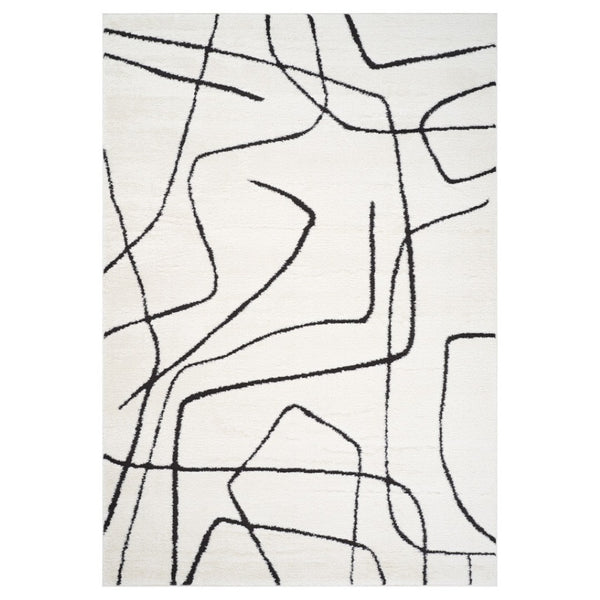 HomeRoots 4' Striped Wool Area Rug in Ivory, Gray & Black – Hand-Woven Artisan Design for Cozy Spaces 9' X 12' 571016