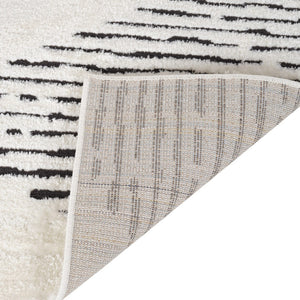 HomeRoots 4' Striped Wool Area Rug in Ivory, Gray & Black – Hand-Woven Artisan Design for Cozy Spaces 8' X 10' 571020