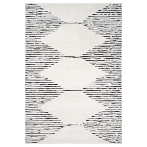 HomeRoots 4' Striped Wool Area Rug in Ivory, Gray & Black – Hand-Woven Artisan Design for Cozy Spaces 8' X 10' 571020