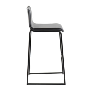 English Elm Mara Contemporary Black Barstool Set Of 2 - Stylish Faux Leather & Steel For Modern Dining Spaces B202P222233
