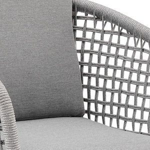 Homeroots 40" Light Gray Metal Swivel Outdoor Counter Height Bar Chair With Footrest   571181