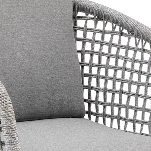 Homeroots 40" Light Gray Metal Swivel Outdoor Counter Height Bar Chair With Footrest   571181