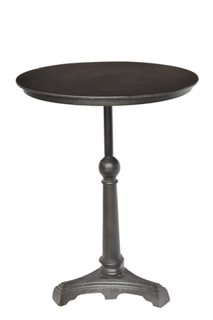HomeRoots 30" Brown Iron Round Pedestal End Table - Rustic Charm, Durable Craftsmanship for Any Space 571184