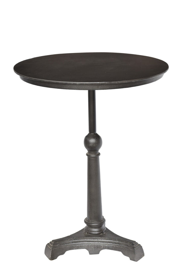HomeRoots 30" Brown Iron Round Pedestal End Table - Rustic Charm, Durable Craftsmanship for Any Space 571184