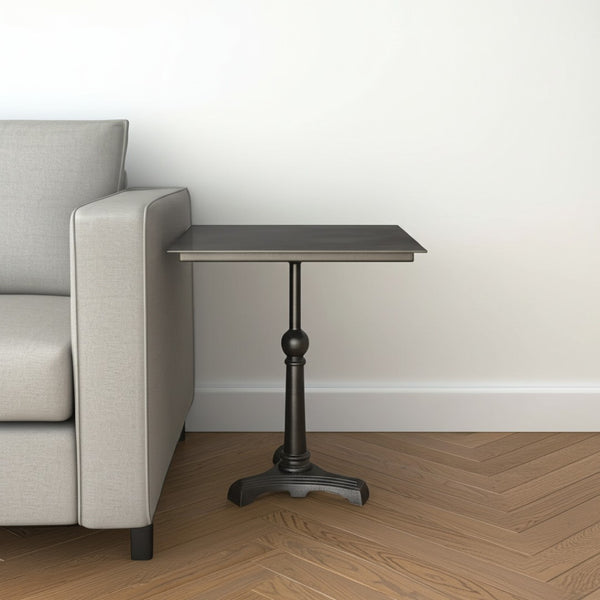 HomeRoots 30" Brown Iron Pedestal End Table - Vintage-Style Accent Table for Living Room, Bedroom & More! 571185