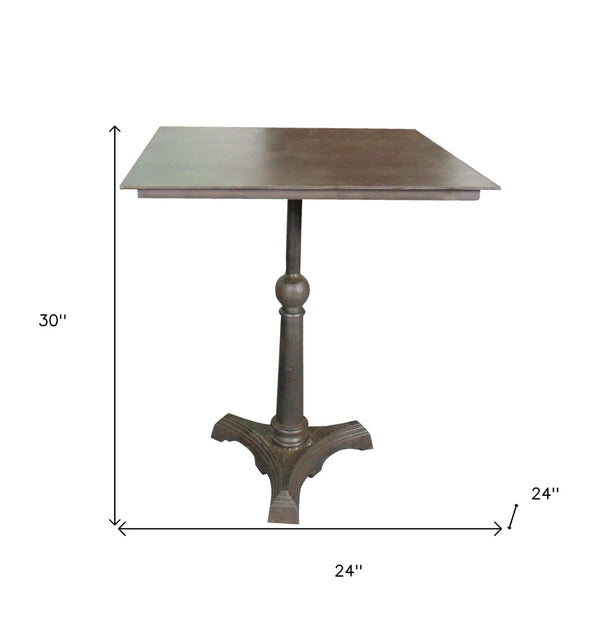 HomeRoots 30" Brown Iron Pedestal End Table - Vintage-Style Accent Table for Living Room, Bedroom & More! 571185