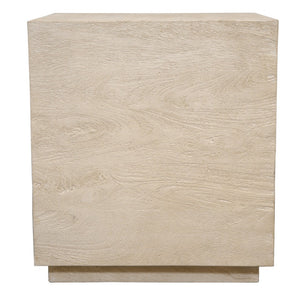 HomeRoots 20" Natural Distressed Solid Wood Square Block End Table – Rustic Charm for Any Small Space Use! 571186