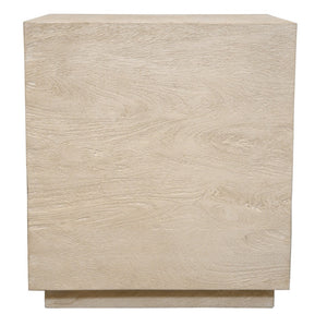 HomeRoots 20" Natural Distressed Solid Wood Square Block End Table – Rustic Charm for Any Small Space Use! 571186