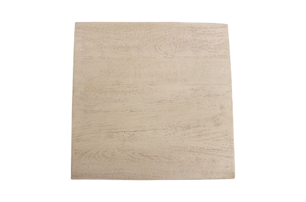 HomeRoots 16" Rustic Solid Wood Square End Table - Handcrafted, Distressed Finish, Versatile Accent Piece for Any Room 571187