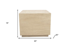 HomeRoots 16" Rustic Solid Wood Square End Table - Handcrafted, Distressed Finish, Versatile Accent Piece for Any Room 571187