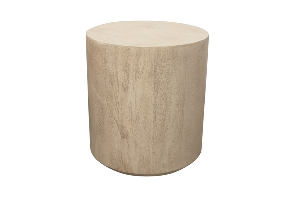 HomeRoots 20" Natural Distressed Solid Wood Round Pedestal End Table - Rustic Charm for Any Space, Handcrafted Elegance 571188