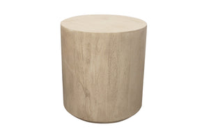 HomeRoots 20" Natural Distressed Solid Wood Round Pedestal End Table - Rustic Charm for Any Space, Handcrafted Elegance 571188