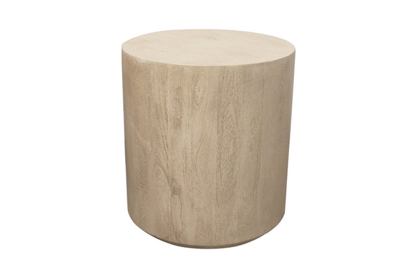 HomeRoots 20" Natural Distressed Solid Wood Round Pedestal End Table - Rustic Charm for Any Space, Handcrafted Elegance 571188