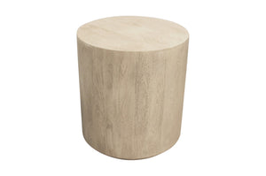 HomeRoots 20" Natural Distressed Solid Wood Round Pedestal End Table - Rustic Charm for Any Space, Handcrafted Elegance 571188