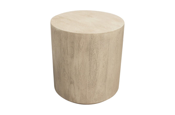 HomeRoots 20" Natural Distressed Solid Wood Round Pedestal End Table - Rustic Charm for Any Space, Handcrafted Elegance 571188
