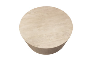 HomeRoots 20" Natural Distressed Solid Wood Round Pedestal End Table - Rustic Charm for Any Space, Handcrafted Elegance 571188