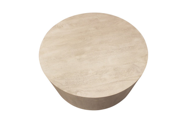 HomeRoots 20" Natural Distressed Solid Wood Round Pedestal End Table - Rustic Charm for Any Space, Handcrafted Elegance 571188