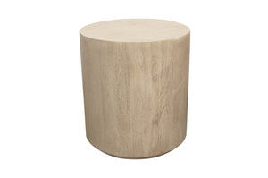 HomeRoots 20" Natural Distressed Solid Wood Round Pedestal End Table - Rustic Charm for Any Space, Handcrafted Elegance 571188