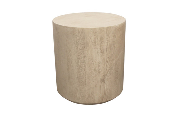 HomeRoots 20" Natural Distressed Solid Wood Round Pedestal End Table - Rustic Charm for Any Space, Handcrafted Elegance 571188