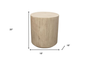 HomeRoots 20" Natural Distressed Solid Wood Round Pedestal End Table - Rustic Charm for Any Space, Handcrafted Elegance 571188