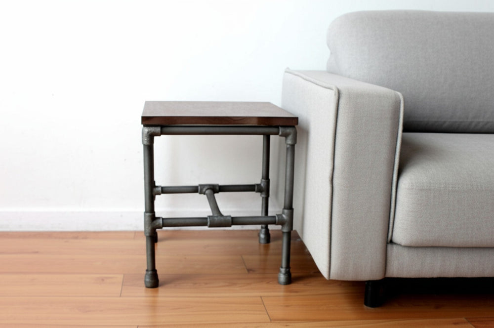 HomeRoots 16" Rustic Brown Mango Wood and Silver Iron Square End Table - Handcrafted Vintage Charm for Any Space 571190