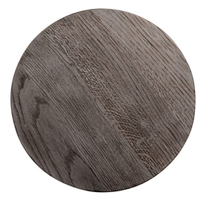HomeRoots 21" Rustic Distressed Solid Oak & Black Iron Round Pedestal End Table - Versatile, Durable Charm 571191