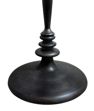 HomeRoots 21" Rustic Distressed Solid Oak & Black Iron Round Pedestal End Table - Versatile, Durable Charm 571191