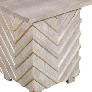 HomeRoots 24" White Distressed Solid Wood Square End Table - Rustic Charm, Versatile Design for Any Space 571194