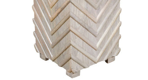 Homeroots 24" White Distressed Solid Wood Square End Table - Rustic Charm For Living Room & Bedroom Decor   571194