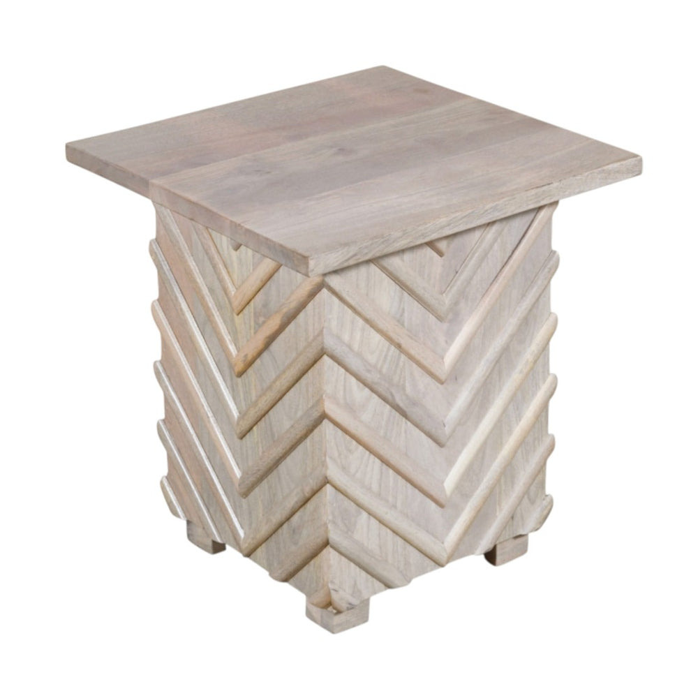 HomeRoots 24" White Distressed Solid Wood Square End Table - Rustic Charm, Versatile Design for Any Space 571194