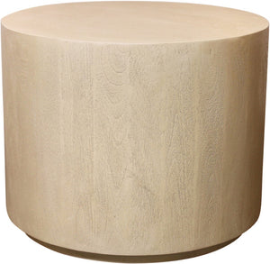 HomeRoots 16" Natural Distressed Solid Wood Round End Table - Rustic Charm Meets Versatile Functionality in Style 571195