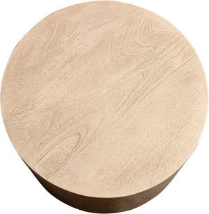 HomeRoots 16" Natural Distressed Solid Wood Round End Table - Rustic Charm Meets Versatile Functionality in Style 571195