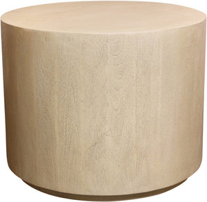 HomeRoots 16" Natural Distressed Solid Wood Round End Table - Rustic Charm Meets Versatile Functionality in Style 571195