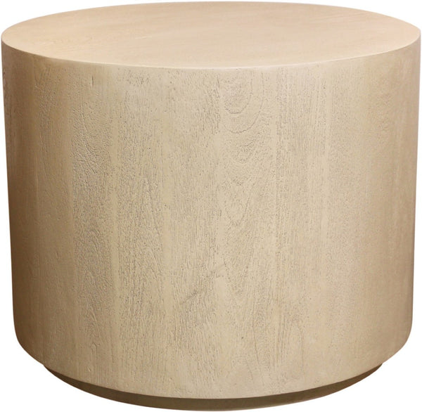 HomeRoots 16" Natural Distressed Solid Wood Round End Table - Rustic Charm Meets Versatile Functionality in Style 571195
