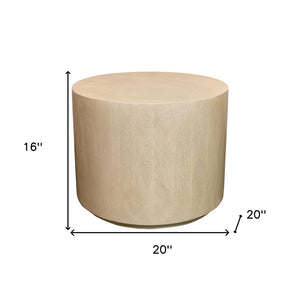 HomeRoots 16" Natural Distressed Solid Wood Round End Table - Rustic Charm Meets Versatile Functionality in Style 571195