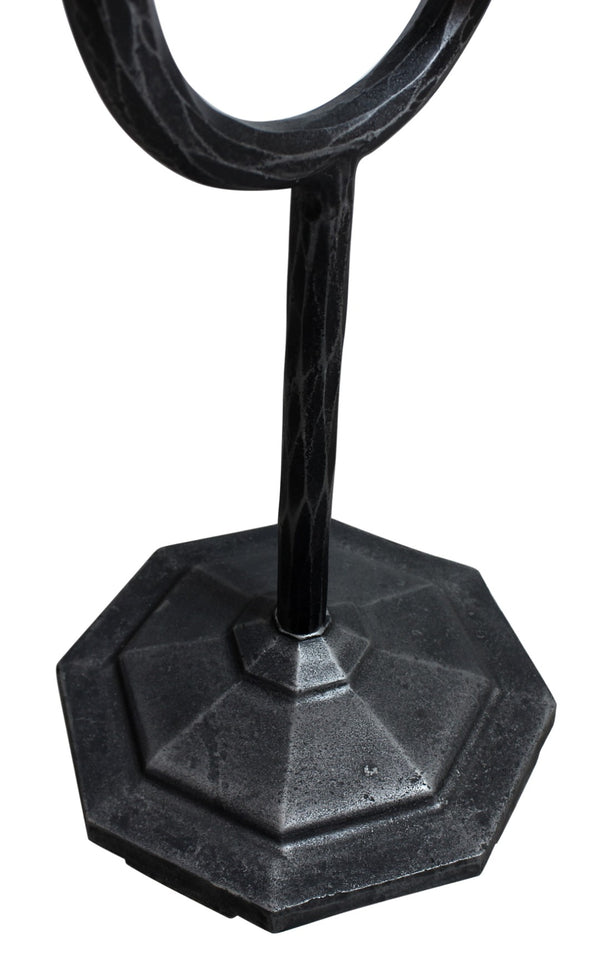 HomeRoots 19" Rustic Round Double Tray End Table with Solid Wood Top and Durable Black Iron Base for Versatile Use 571199