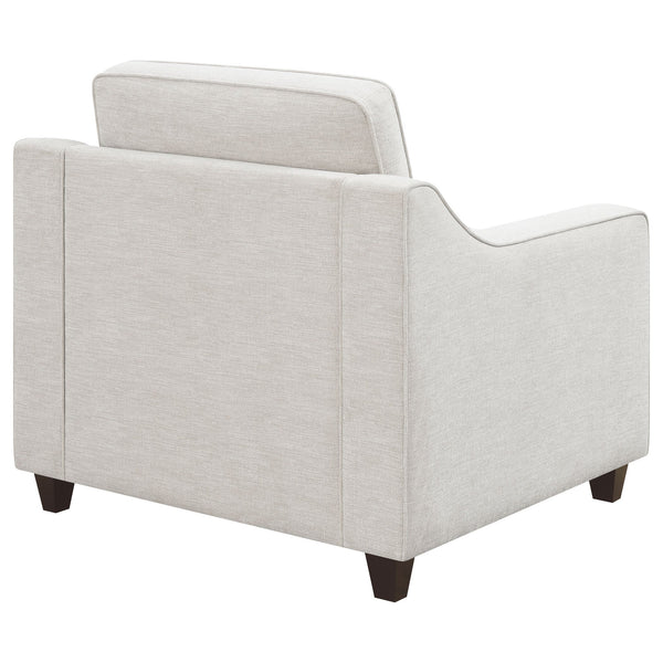 English Elm Mahaffey Beige Upholstered Chair with Sloped Track Arms, Textured Chenille Comfort for Living Rooms B062P340751