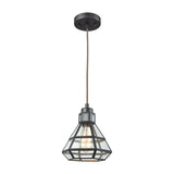 Window Pane 8'' Wide 1-Light Mini Pendant - Oil Rubbed Bronze - Includes Adapter Kit 57126/1-LA Elk Lighting