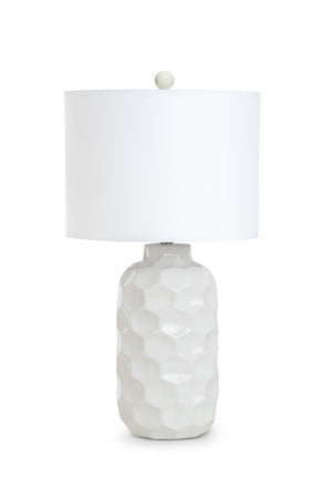 HomeRoots Set of Two 28" White Ceramic Table Lamps with Cone Shades - Coastal Charm for Any Space! 571284