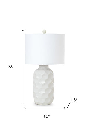 HomeRoots Set of Two 28" White Ceramic Table Lamps with Cone Shades - Coastal Charm for Any Space! 571284