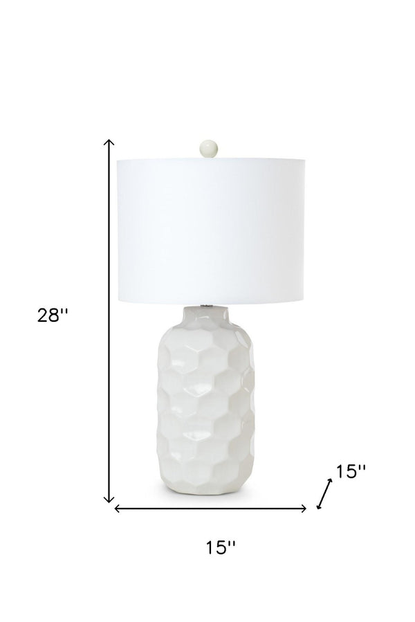 HomeRoots Set of Two 28" White Ceramic Table Lamps with Cone Shades - Coastal Charm for Any Space! 571284