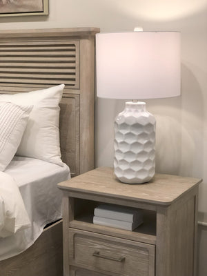 HomeRoots Set of Two 28" White Ceramic Table Lamps with Cone Shades - Coastal Charm for Any Space! 571284