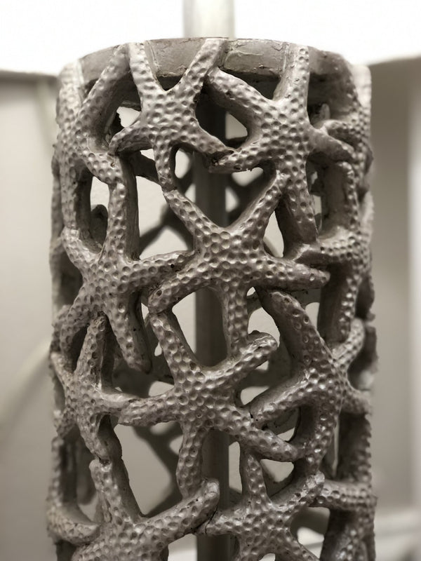 Homeroots Set Of Two 30" Silver Coastal Starfish Table Lamps With Beige Shades For Stylish Ambient Lighting   571286