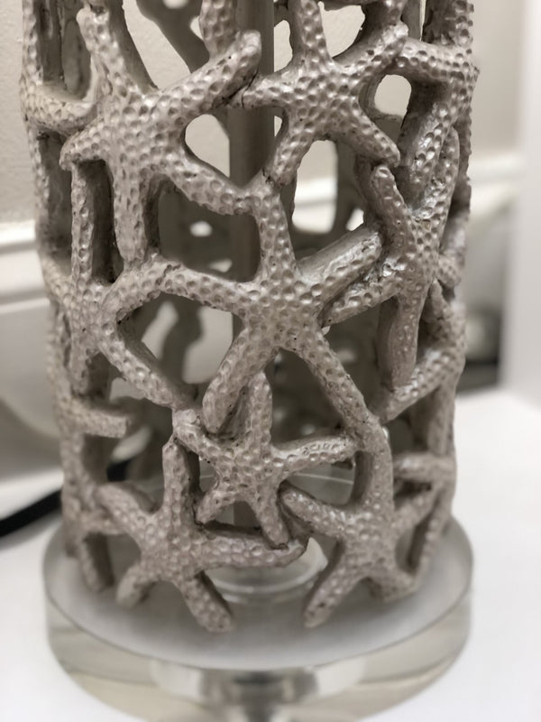 Homeroots Set Of Two 30" Silver Coastal Starfish Table Lamps With Beige Shades For Stylish Ambient Lighting   571286