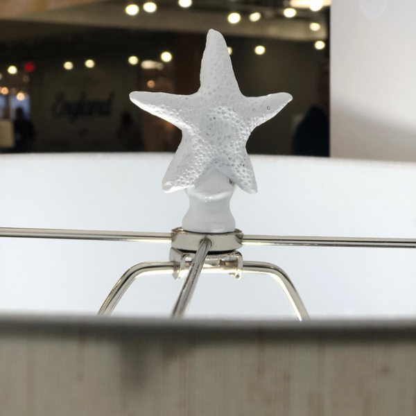 Homeroots Set Of Two 30" Coastal Starfish Table Lamps With White Shades For Elegant Beachy Home Décor   571287