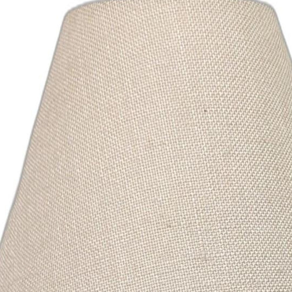 HomeRoots Set of Two Coastal Blue Table Lamps with Tan Burlap Shade for Stylish Home Decor and Ambiance 571289